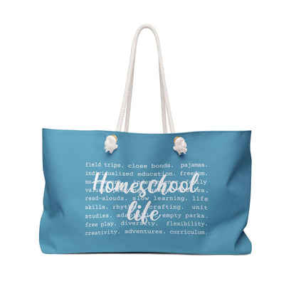 Homeschool Life Weekender Bag in Blue Large for Travel