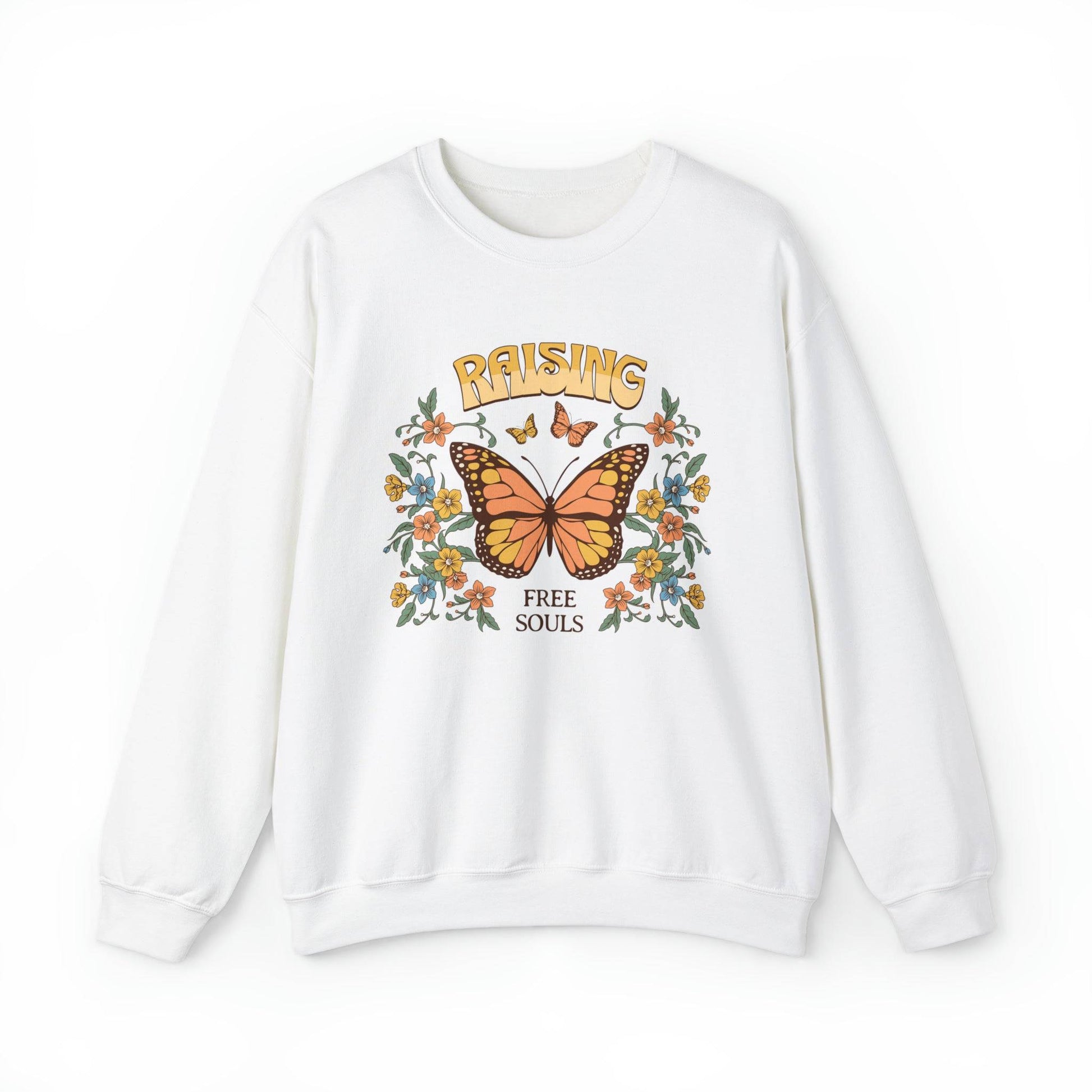Raising Free Souls Crewneck Sweatshirt Butterflies & Flowers