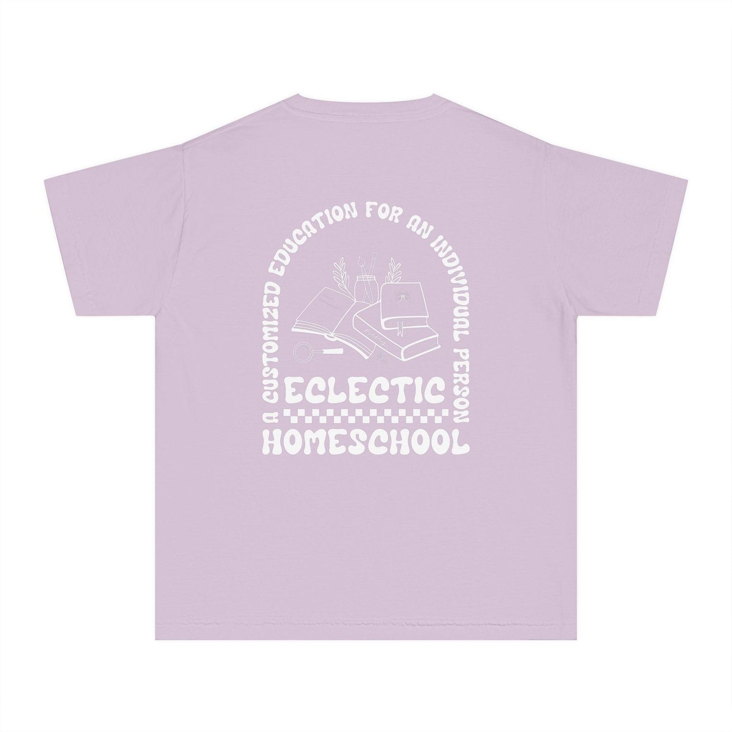 Eclectic Homeschool Kids Midweight Tee Shirt Books Art 
