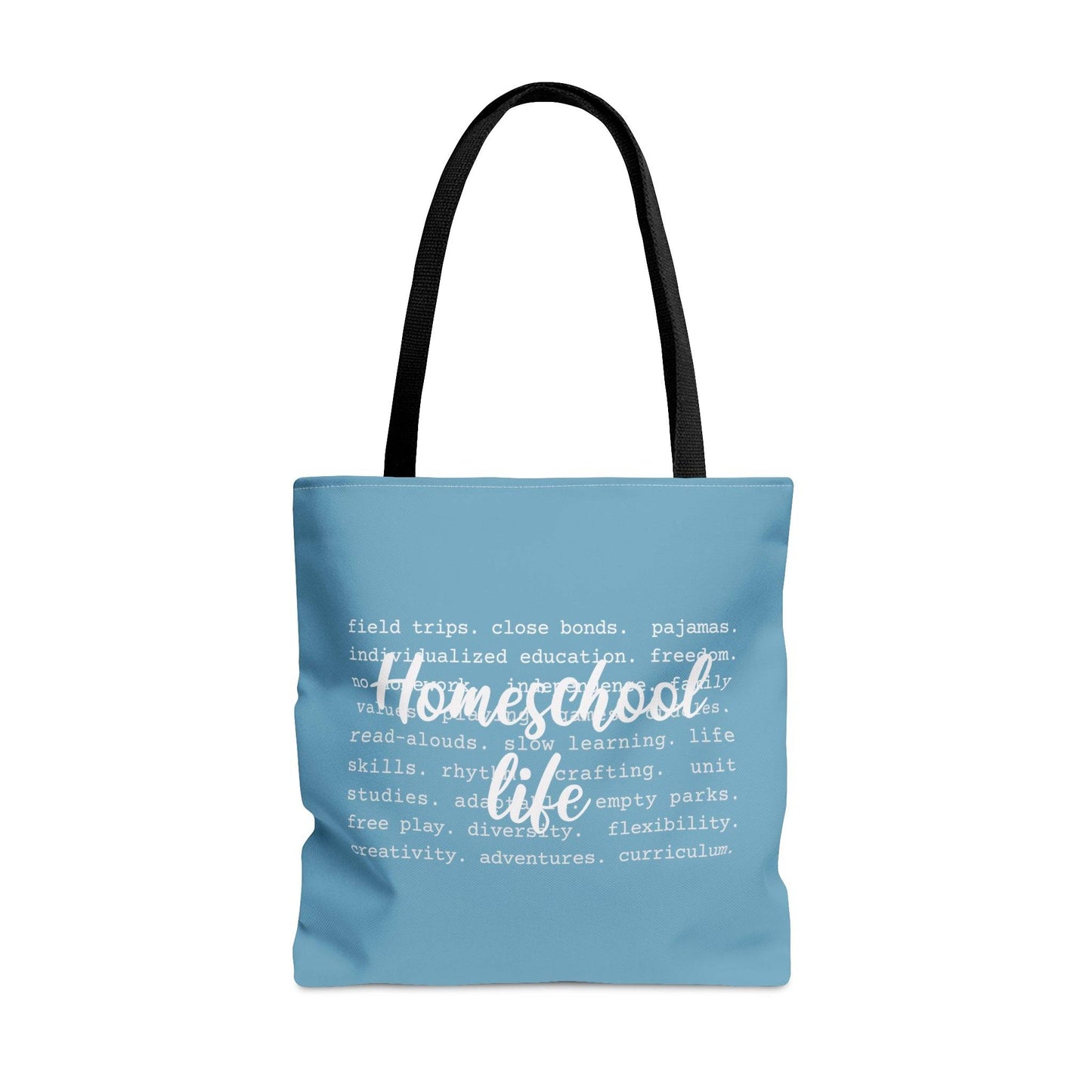 Homeschool Life Tote Bag in Blue Large Travel Tote