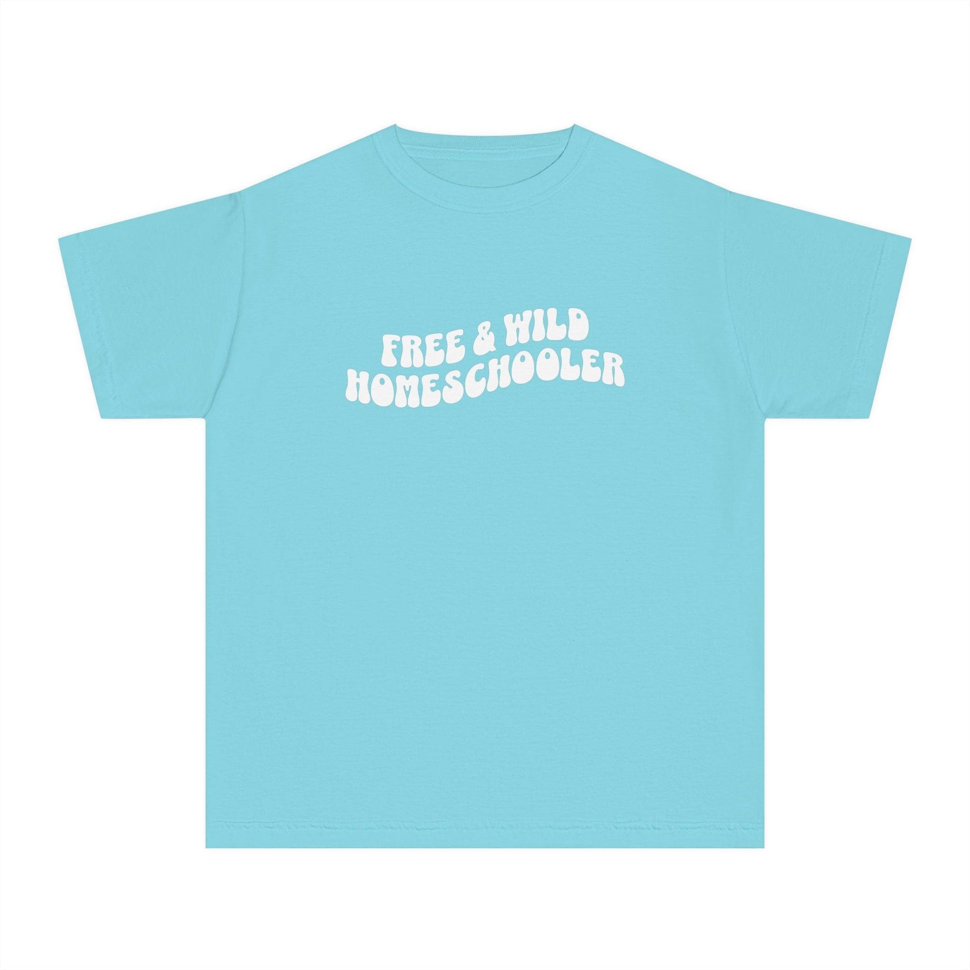 Free and Wild Homeschooler Kids Midweight Tee Shirt