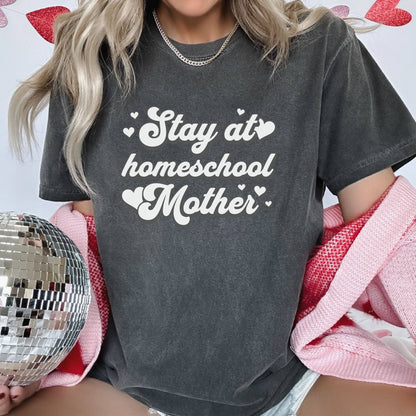 Stay At Home-School Mother Womens Shirt hearts