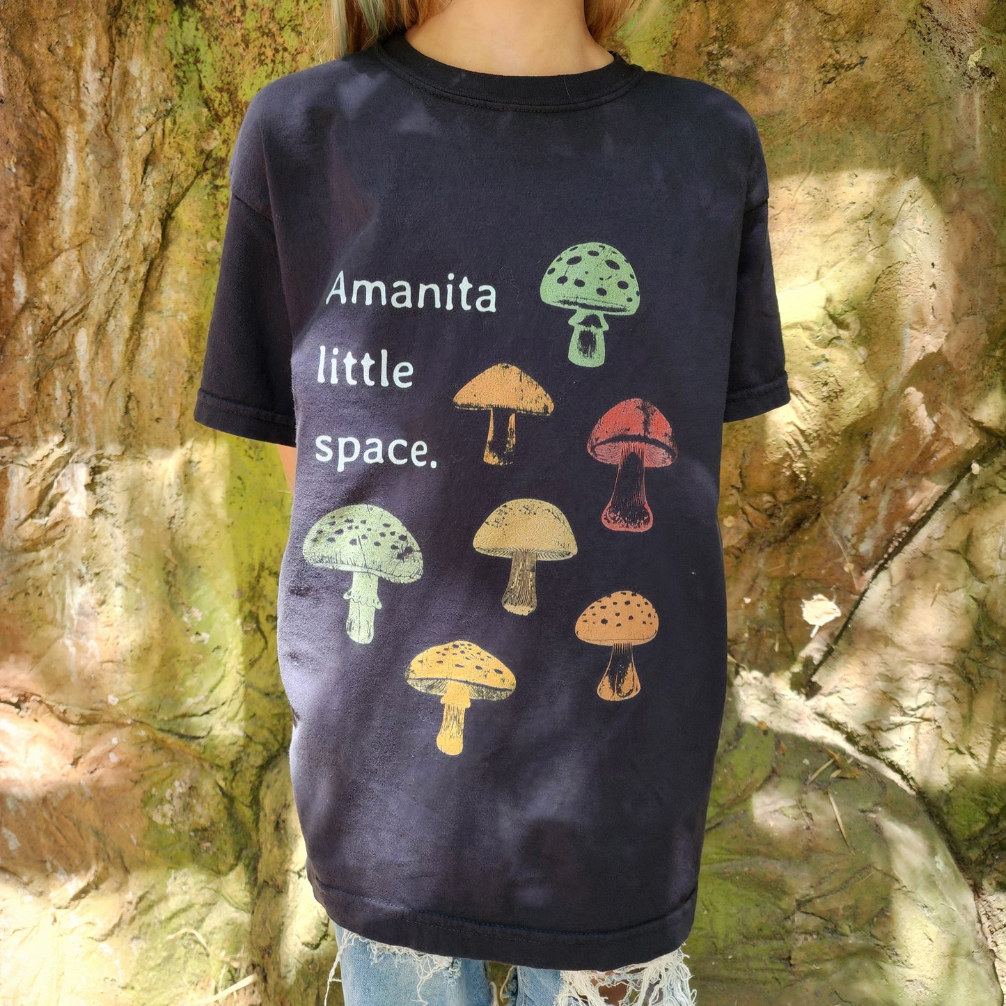 Amanita Little Space Mushroom Youth Kids Tee Shirt 