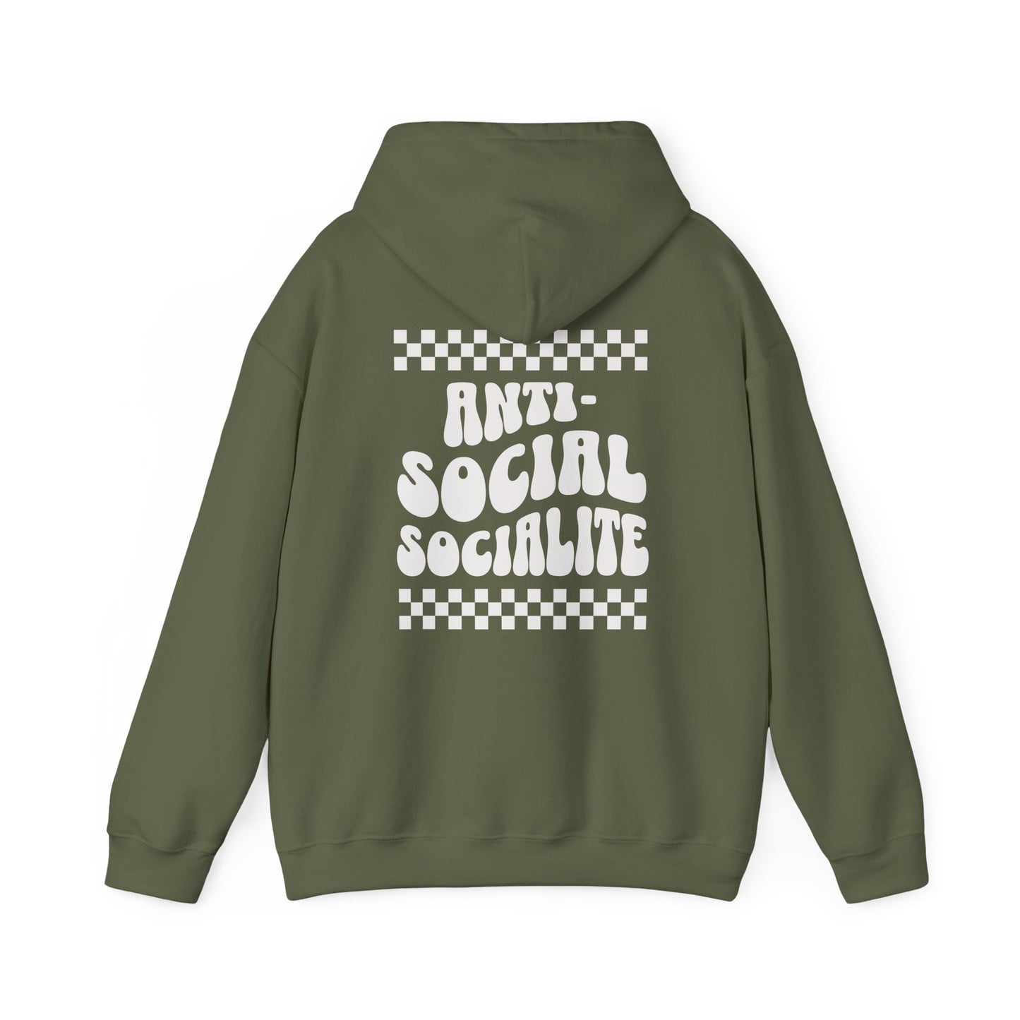 Anti-Social Checkered Heavy Blend™ Adult Hooded Sweatshirt