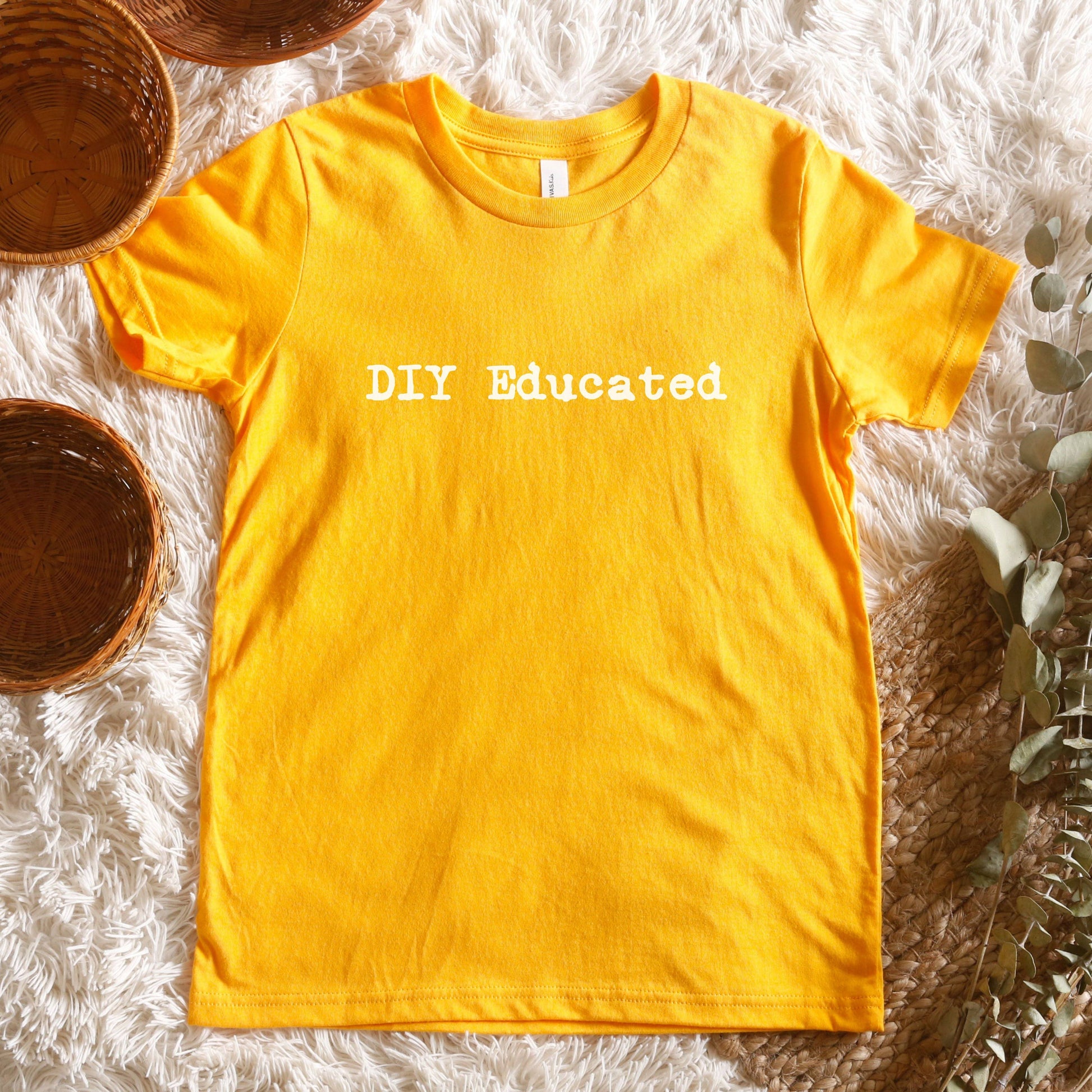 DIY Education Typewriter Style Youth Shirt Homeschool Kids