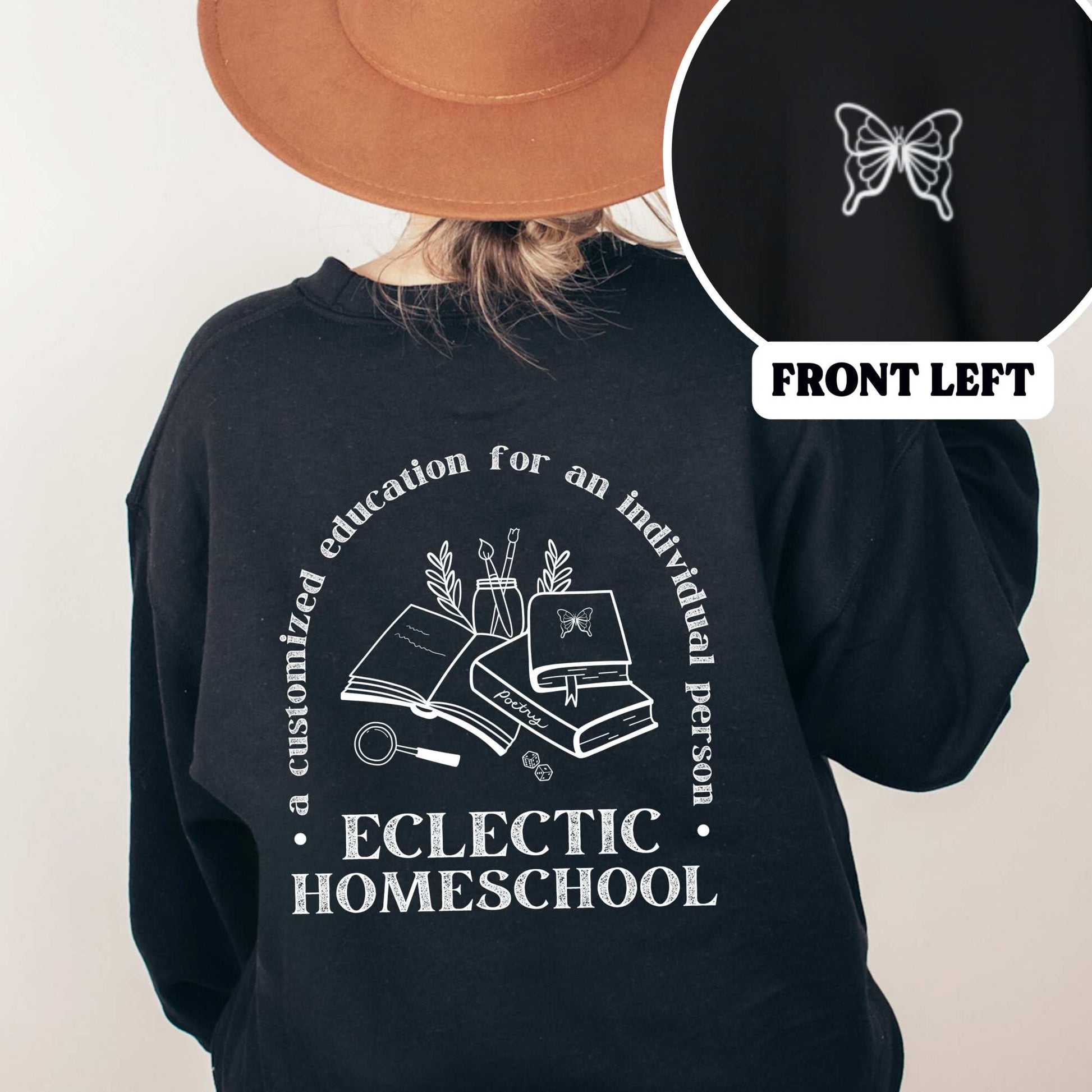 Eclectic Homeschool Crewneck SweatshirtWolfe Paw DesignsEclectic Homeschool Crewneck SweatshirtFinally, a sweater for the eclectic homeschool moms!
A customized education for an individual person 
Also in a Tee Shirt: Click Here
&amp; Hoodie: Click Here
50% coEclectic Homeschool Crewneck Sweatshirt for moms