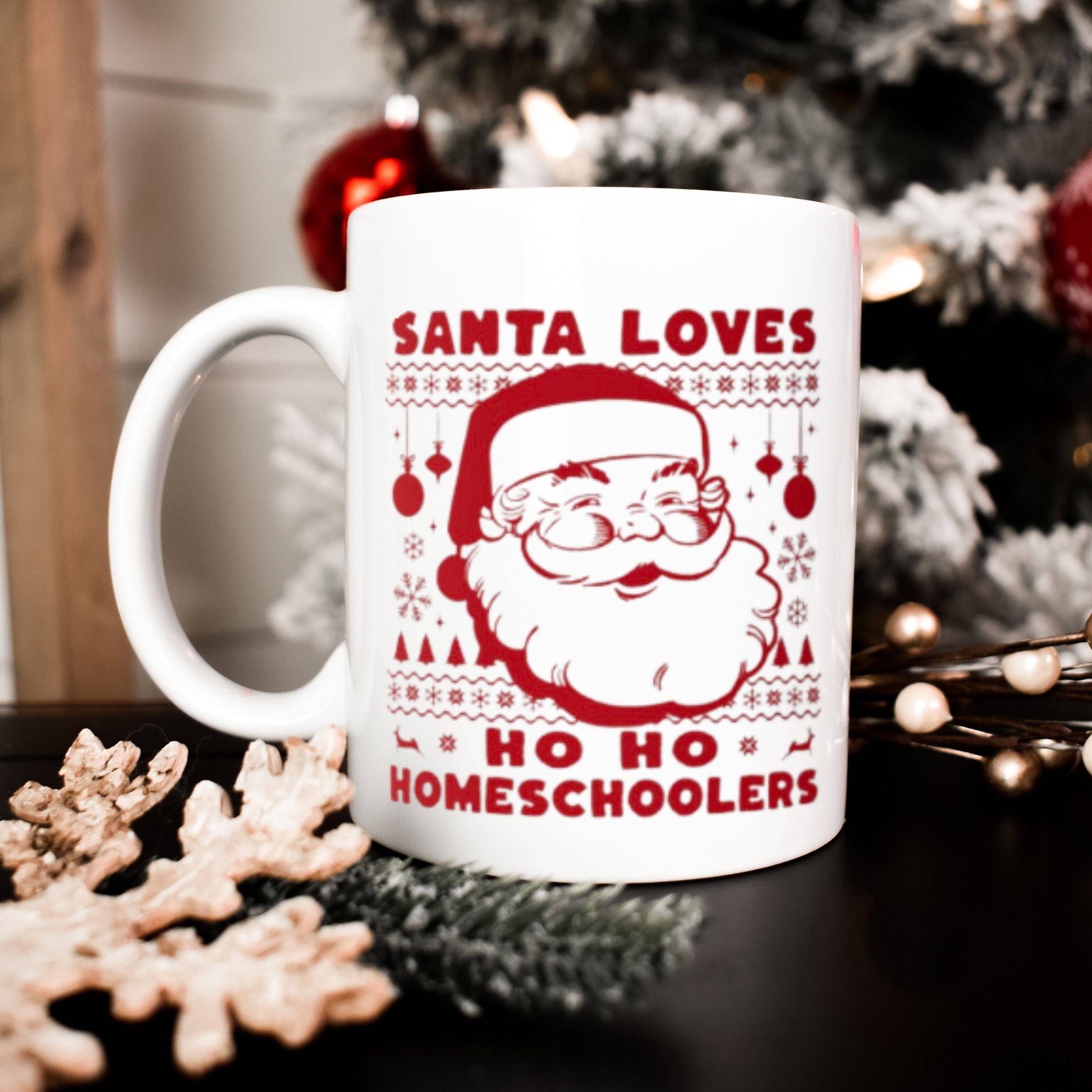 Santa Loves Ho Ho Homeschoolers Mug 11oz Christmas Mug