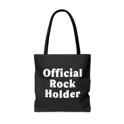 Official Rock Holder Black Tote Bag In Three Sizes.