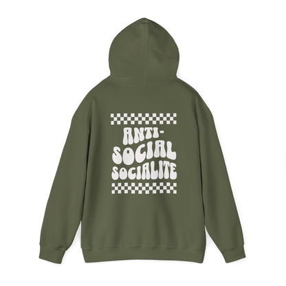 Anti-Social Checkered Heavy Blend™ Adult Hooded Sweatshirt