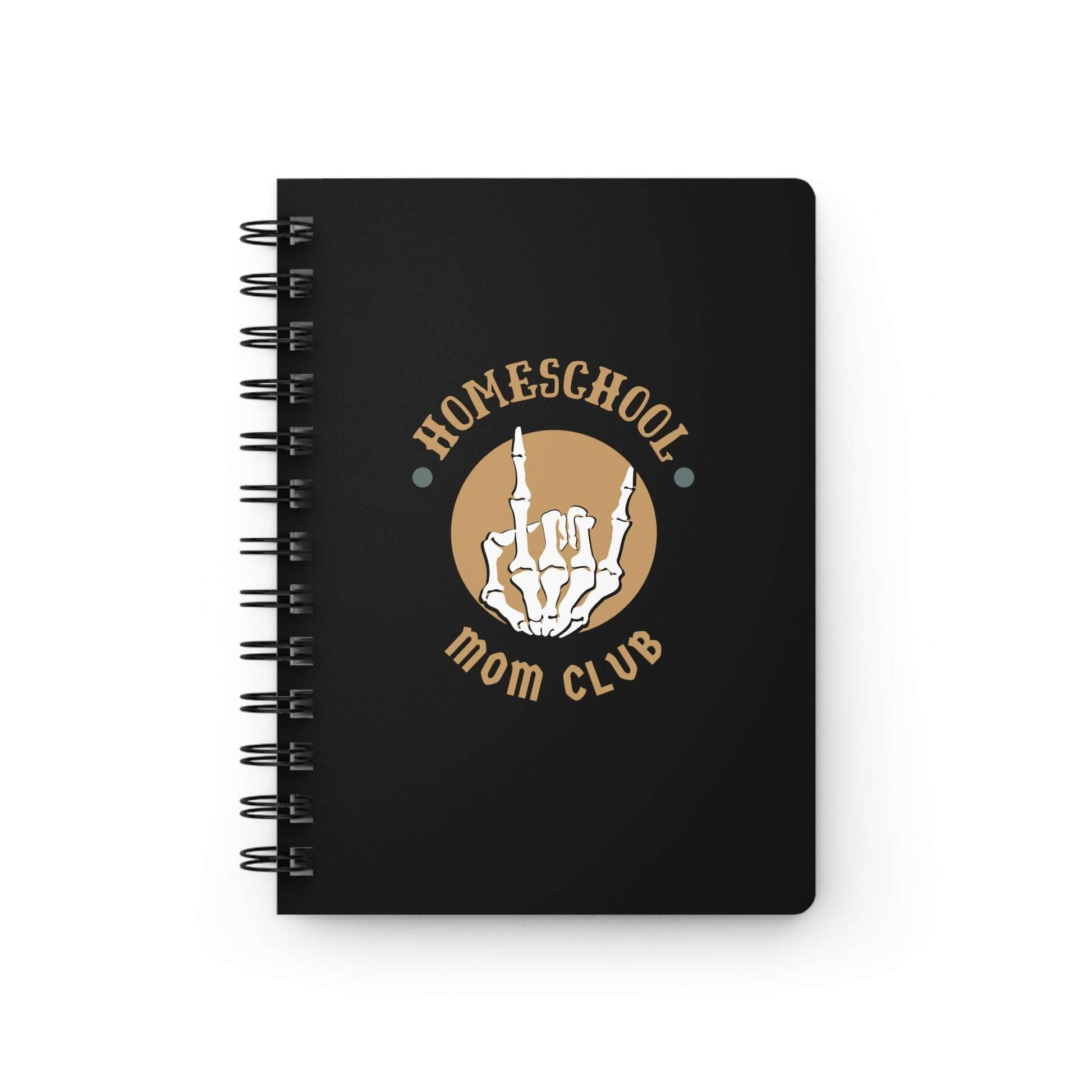 Homeschool Mom Club Spiral Bound JournalWolfe Paw DesignsHomeschool Mom Club Spiral Bound JournalWrite down your goals and lists in style in this Homeschool Mom Club spiral-bound journal. This notebook features a thick gloss full-color laminated protective coverHomeschool Mom Club Spiral Bound Journal