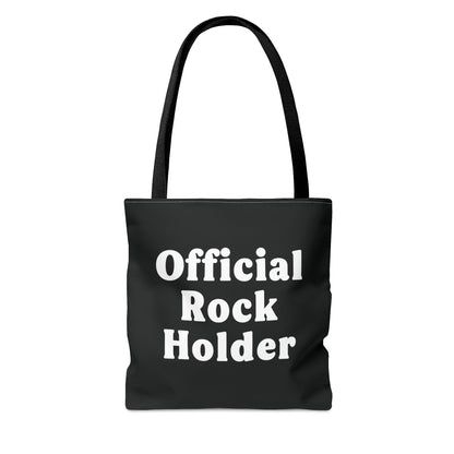 Official Rock Holder Black Tote Bag In Three Sizes.