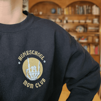 Homeschool Mom Club -Wolfe Paw DesignsHomeschool Mom Club -See pictures for sizing.
Front displays: Homeschool Mom Club
Back displays: This Counts as School
Also in a Tee Shirt: Click Here
Show off your homeschool lifestyle Homeschool Mom Club - This Counts as School Crewneck Sweatshirt