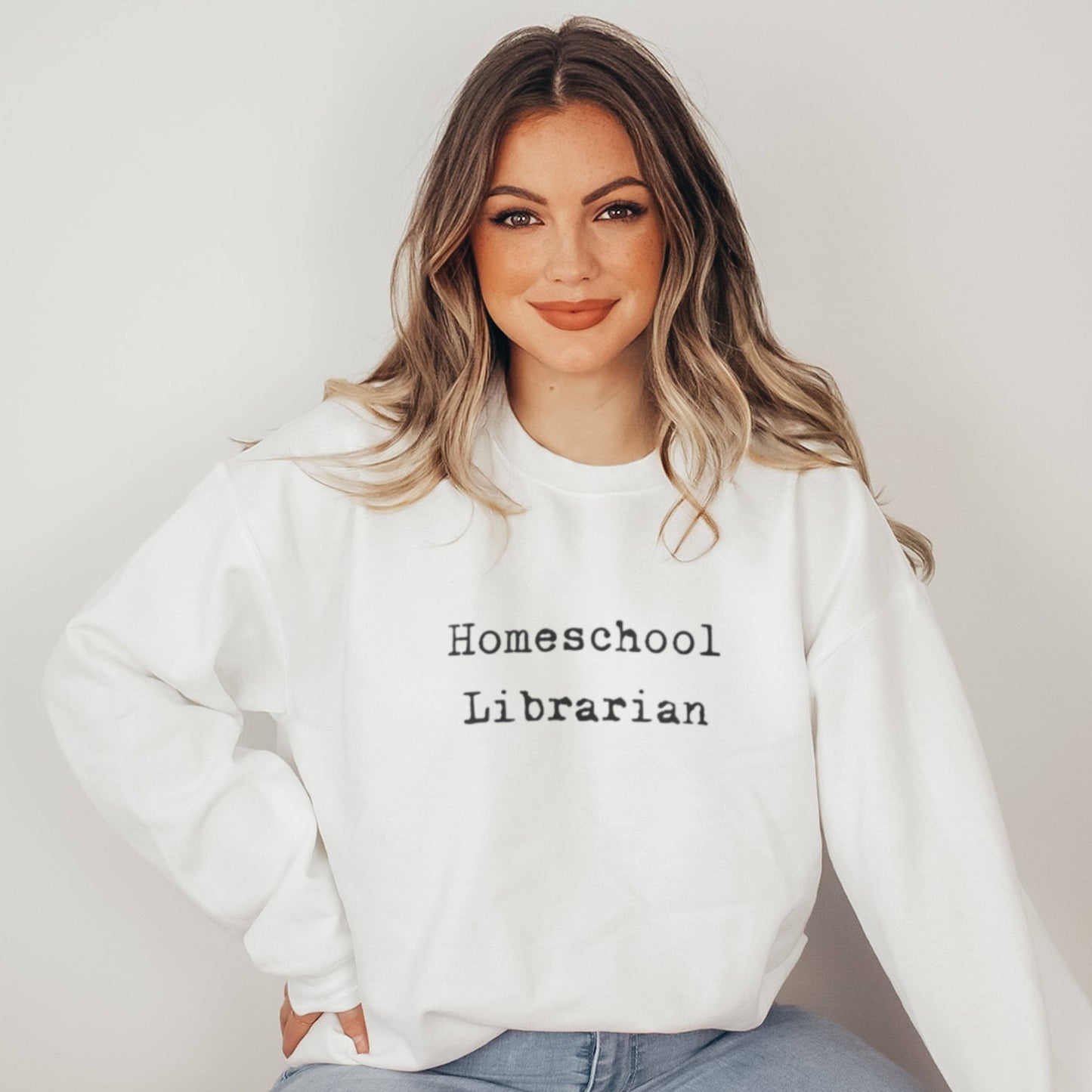 Homeschool Librarian Crewneck Sweatshirt for Women