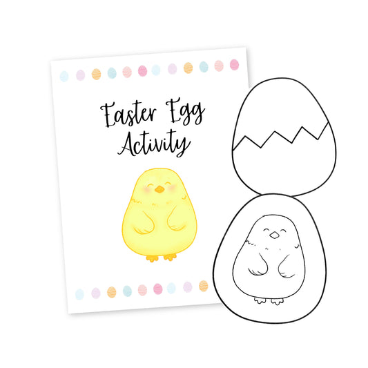 Easter Egg Activity for Homeschool Fun Color Craft Chick