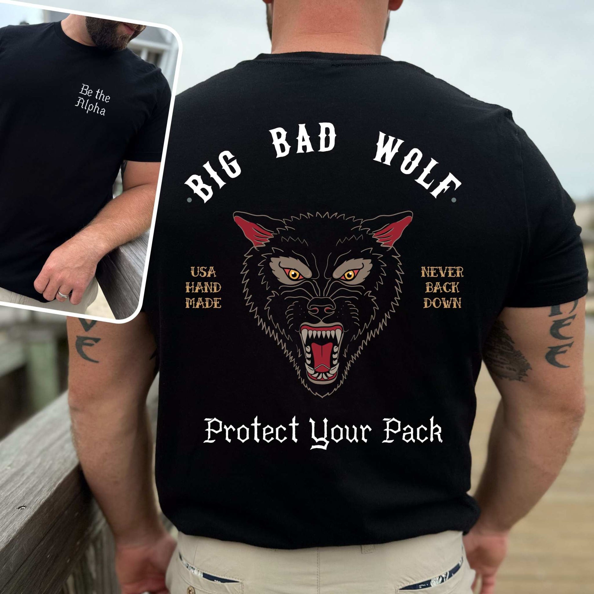 Big Bad Wolf Men'Wolfe Paw DesignsBig Bad Wolf Men'For alpha dads!
Be the Alpha Men's Tee
Protect your Pack.
100% combed, ring-spun cotton (fiber content may vary for different colors)Light fabricPremium fitRuns biggBig Bad Wolf  Men's Cotton Crew Tee