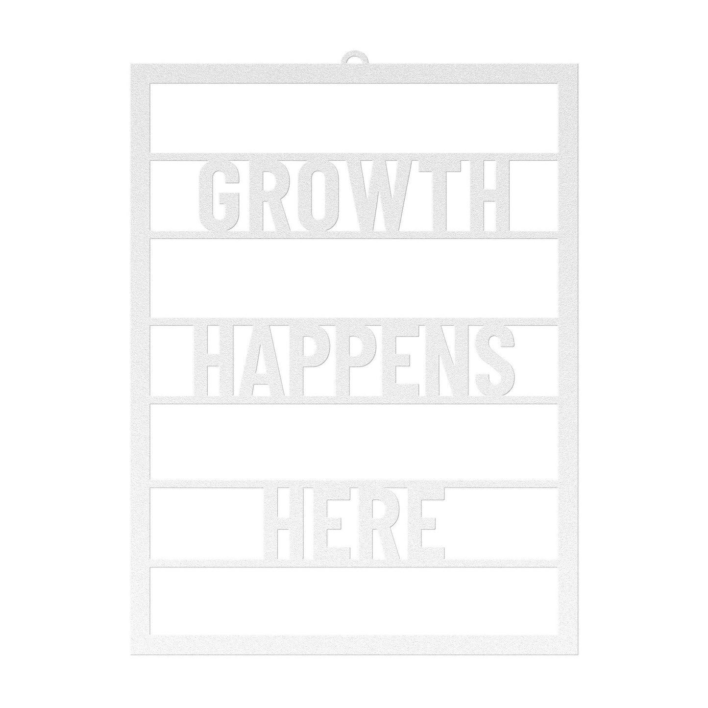 Growth Happens Here Metal Steel Sign Letter Board Style
