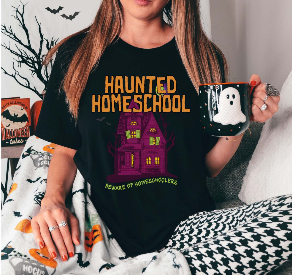 Haunted Homeschool Adult Short Sleeve Tee Shirt