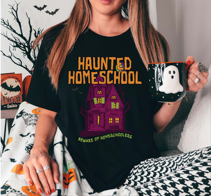 Haunted Homeschool Adult Short Sleeve Tee Shirt