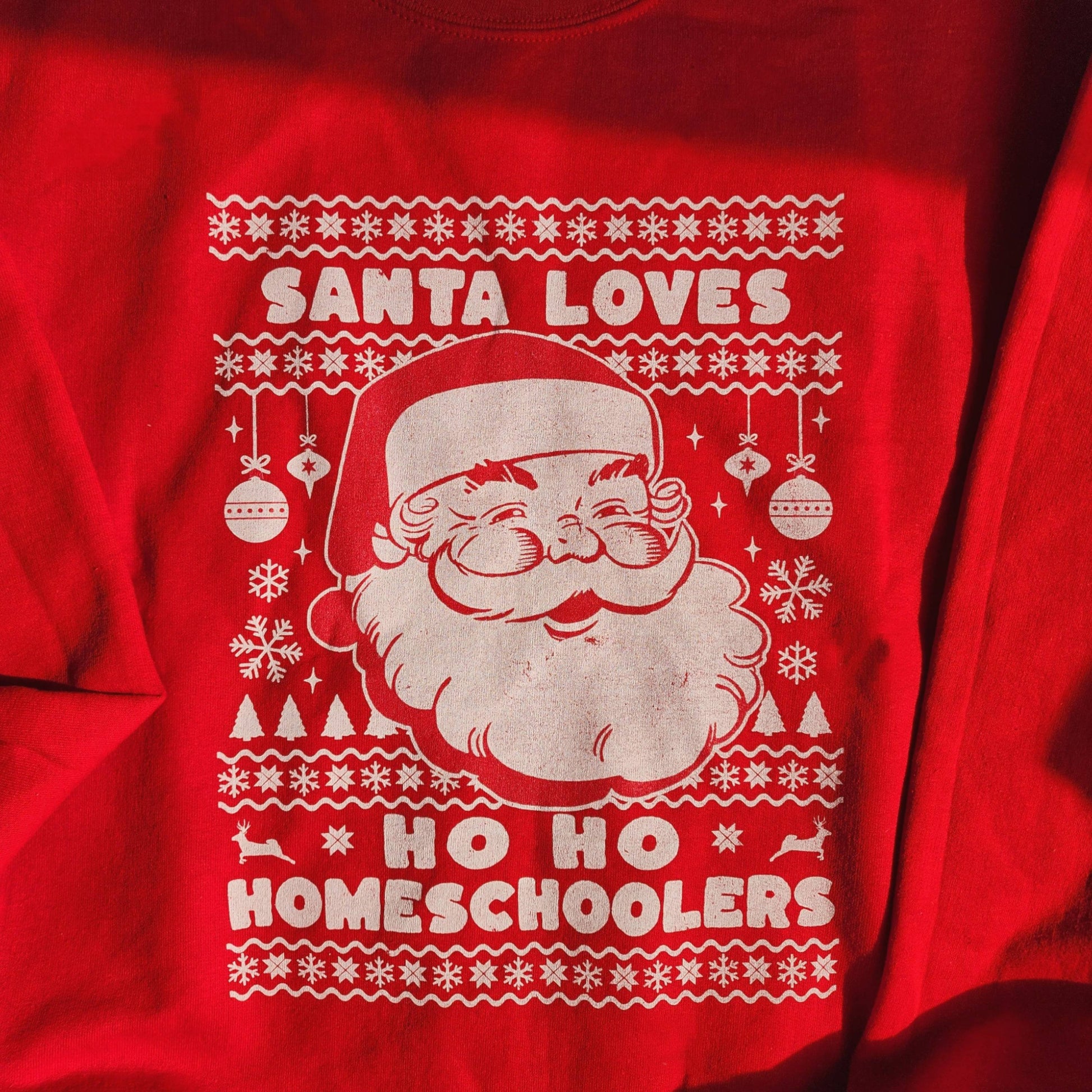 Santa Loves Ho Ho Ho Homeschoolers Adult Sweatshirt