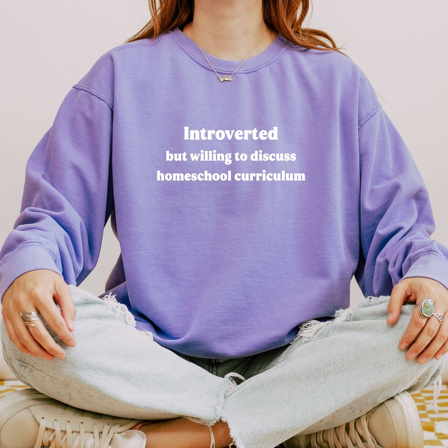 Introverted But Willing To Discuss Curriculum Comfort Colors Sweatshirt