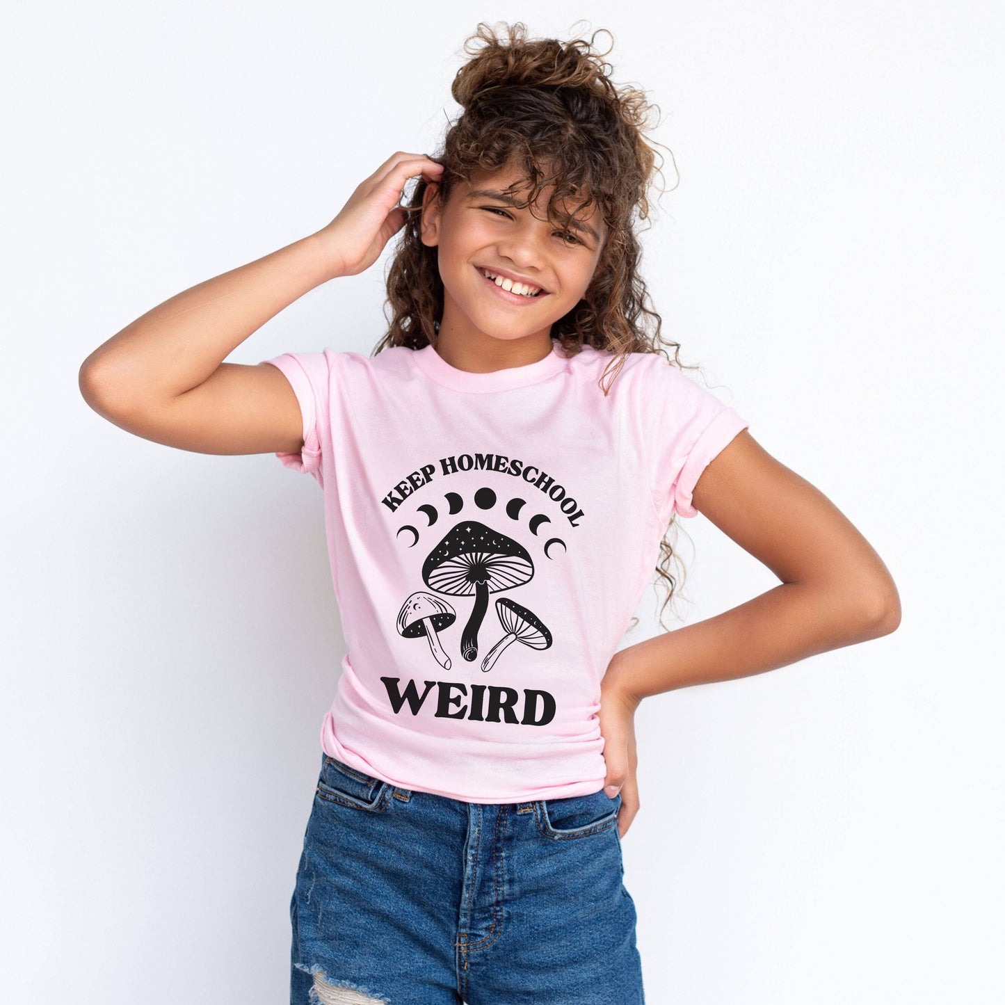 Keep Homeschool Weird Youth Kids Short Sleeve Tee Shirt