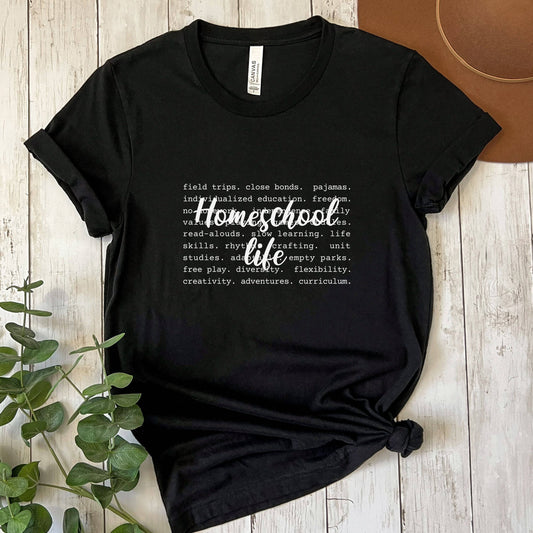 Homeschool Life Womens Short Sleeve Tee Shirt for moms