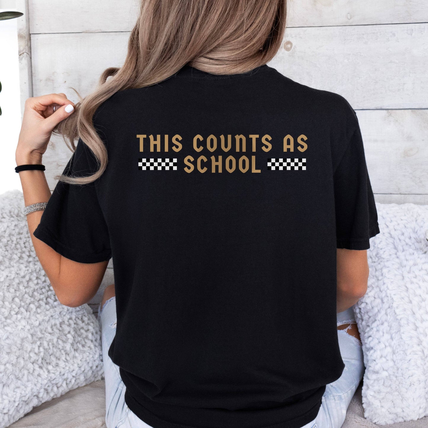this counts as school shirt for moms and kids womens adult teen  black