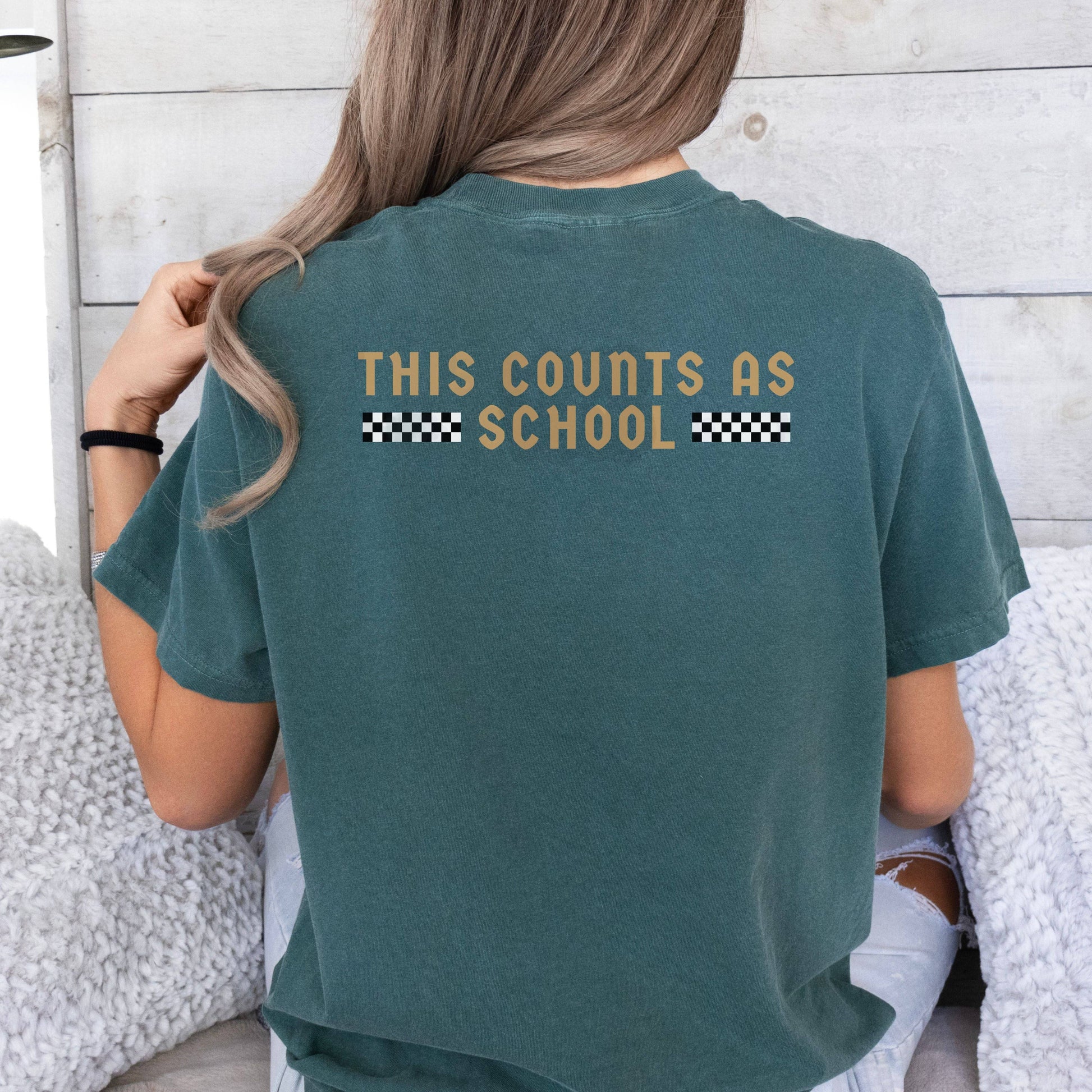 this counts as school shirt for moms and kids womens adult teen blue spruce