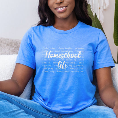 Homeschool Life Womens Short Sleeve Tee Shirt for moms
