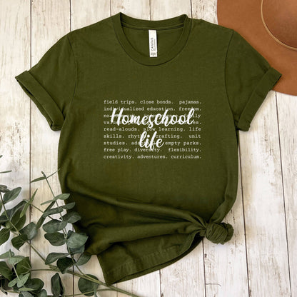 Homeschool Life Womens Short Sleeve Tee Shirt for moms