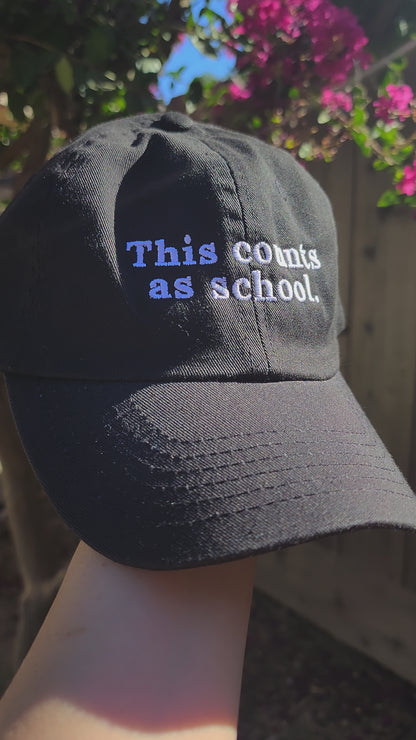 Embroidered This Counts As School for Homeschool Kids