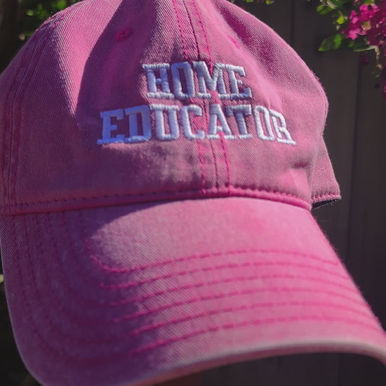 Embroidered Home Educator Vintage Hat for Homeschool Moms