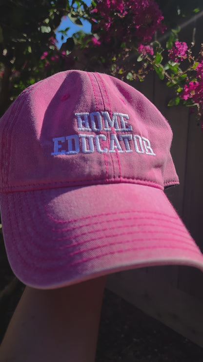 Embroidered Home Educator Vintage Hat for Homeschool Moms