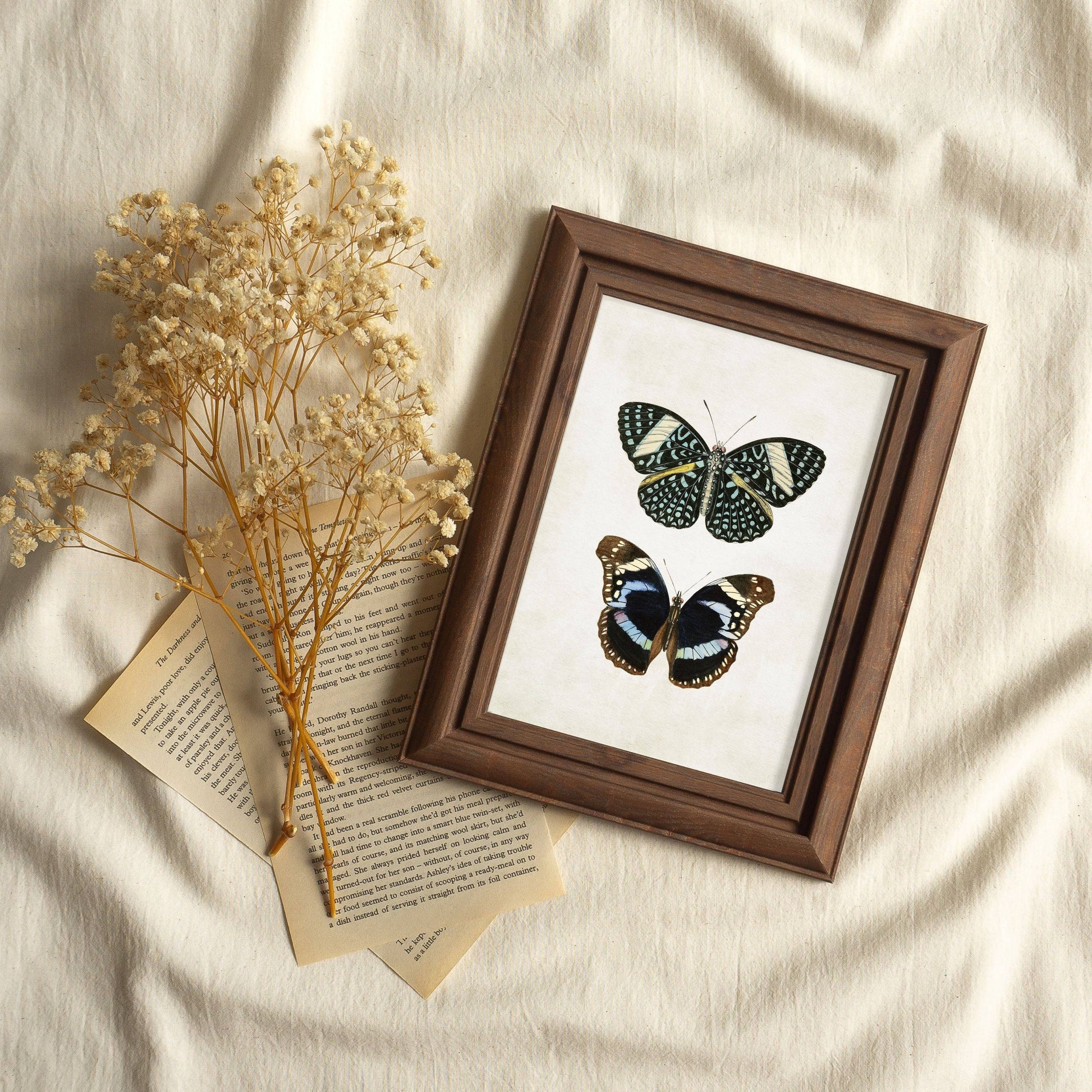 Butterflies Vintage Style Set 1 Digital Print Wall Decor
