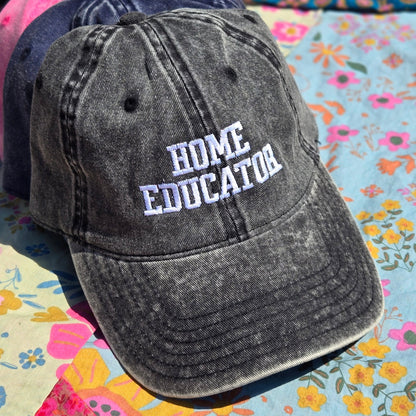 Embroidered Home Educator Vintage Hat for Homeschool Moms