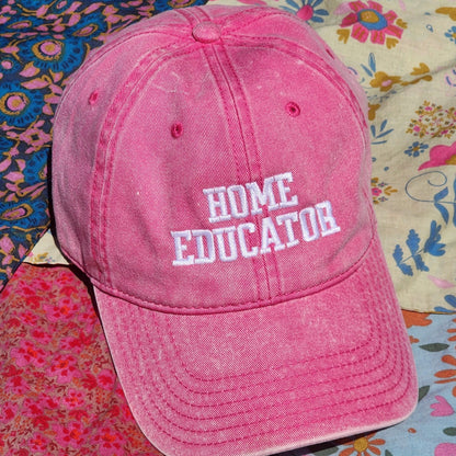 Embroidered Home Educator Vintage Hat for Homeschool Moms