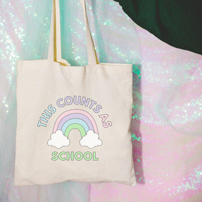 this counts as school tote bag rainbow field trip homeschool