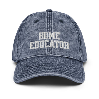 Embroidered Home Educator Vintage Hat for Homeschool Moms